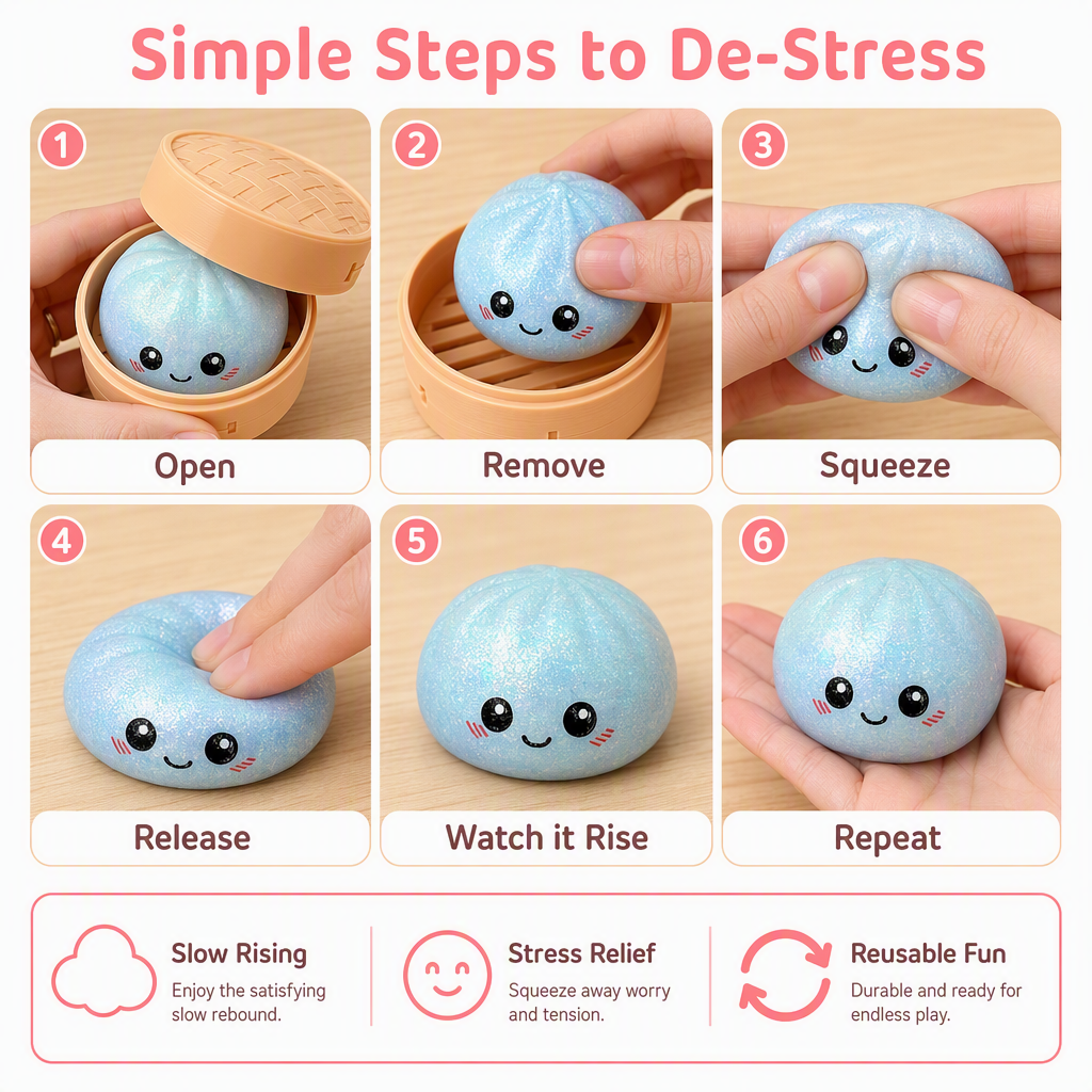 Flashing Bun Slow-Rebound Squeezable Stress Relief Toy