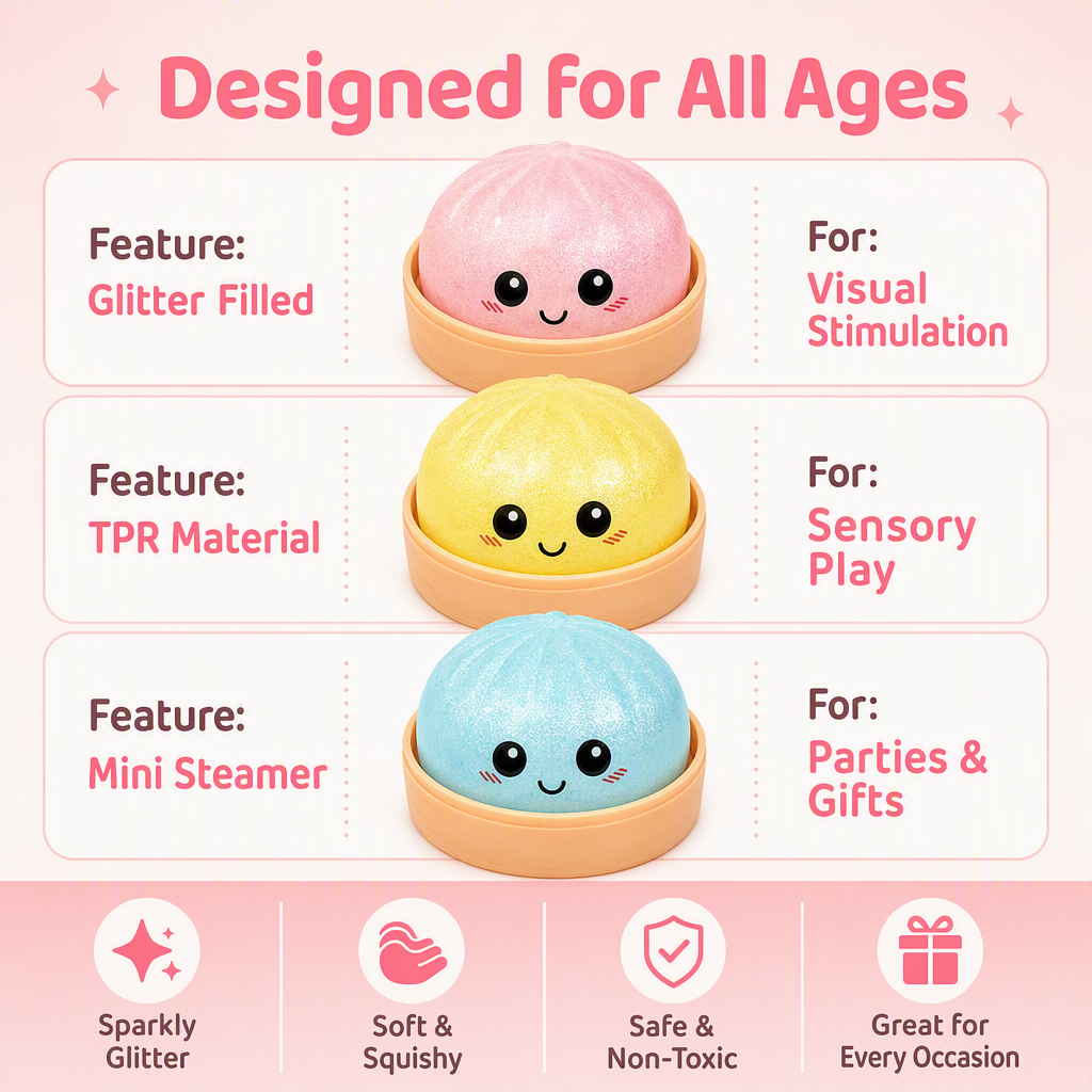 Flashing Bun Slow-Rebound Squeezable Stress Relief Toy