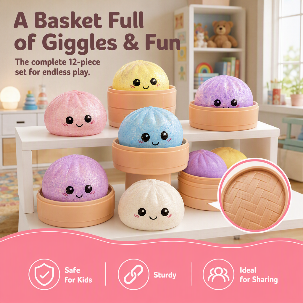 Flashing Bun Slow-Rebound Squeezable Stress Relief Toy